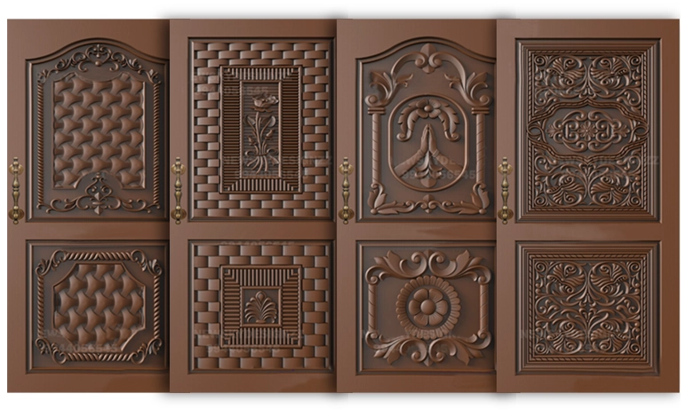 Four wooden doors, which portray sophistication and elegance, will enhance an impression of opulence